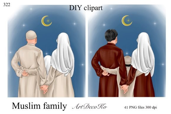 Download Islamic Muslim Family DIY Set - Premium Resources